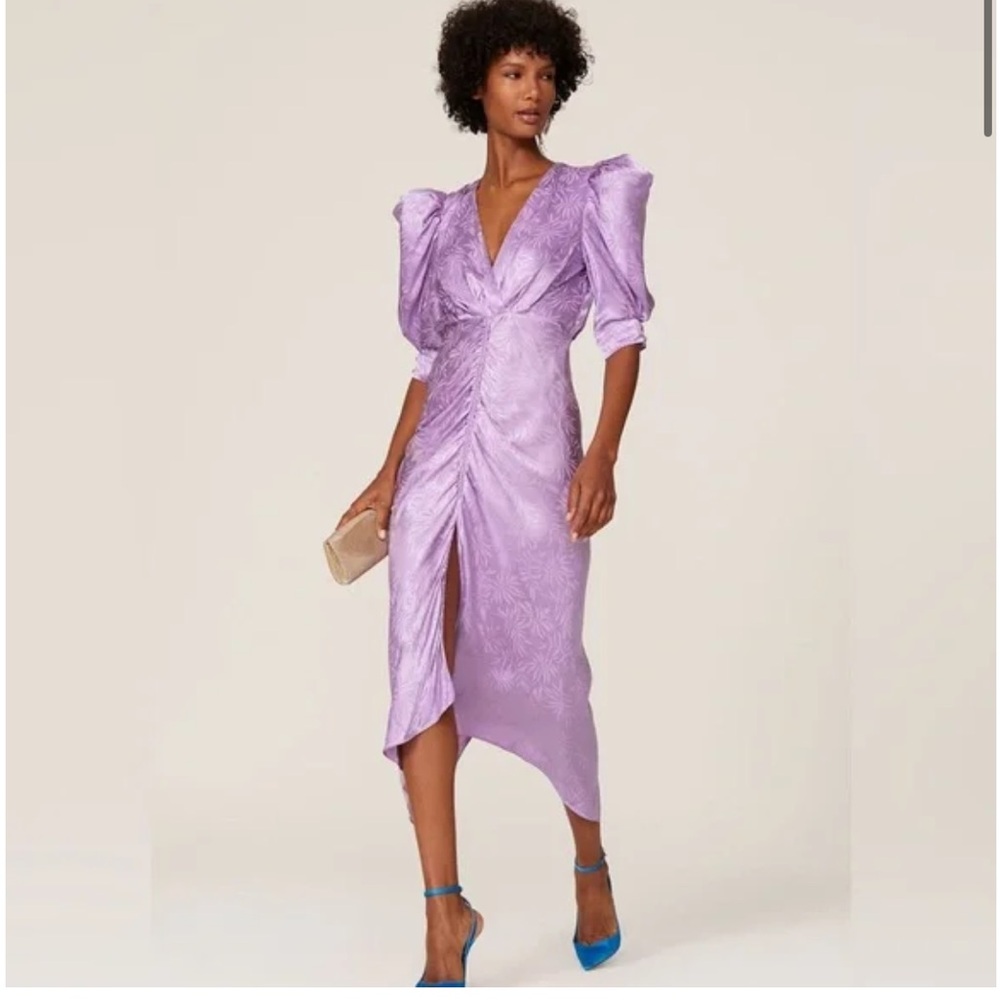 Ronny Kobo Collection Lavender Silk Jacquard Dress